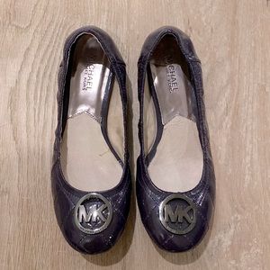Michael Kors purple/eggplant patent leather flats size 7